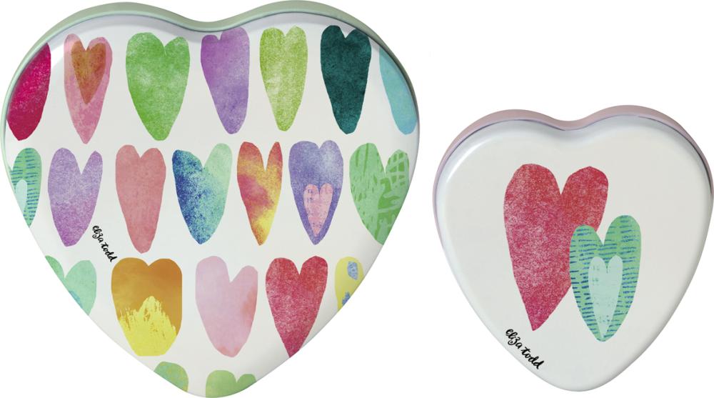 Rainbow Hearts Dosen / Konfektdosen, 2 versch. Dosen / Set, IHR